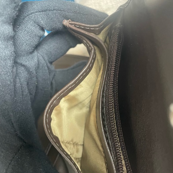 Coach Y2k Signature Canvas & Leather Trifold Wallet. 4 in H x 5 in L - Picture 9 of 12